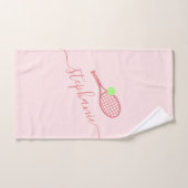 Personalisiert Pink Tennis Skript Handtuch benenne (Handtuch)