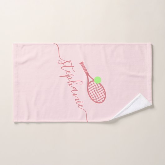 Personalisiert Pink Tennis Skript Handtuch benenne (Handtuch)
