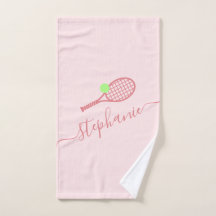 Personalisiert Pink Tennis Skript Handtuch benenne