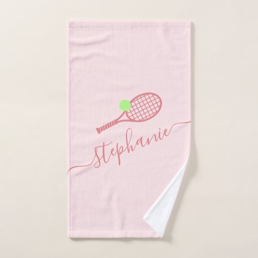 Personalisiert Pink Tennis Skript Handtuch benenne (Handtuch)