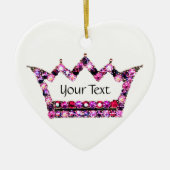 Personalisiert Pink Tiara Keramik Ornament (Vorne)