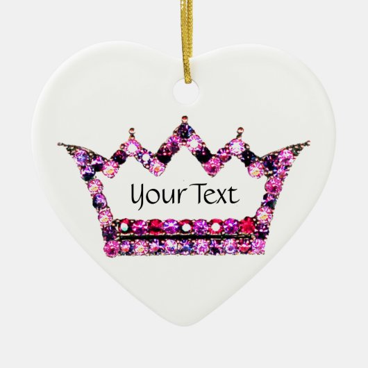 Personalisiert Pink Tiara Keramik Ornament (Vorne)