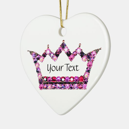 Personalisiert Pink Tiara Keramik Ornament (Links)