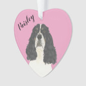 Personalisiert Pink Tricolor English Springer Ornament (Vorderseite)