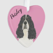 Personalisiert Pink Tricolor English Springer Ornament (Vorderseite)
