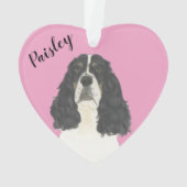 Personalisiert Pink Tricolor English Springer Ornament (Rückseite)