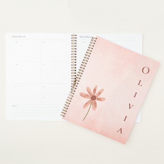 Personalisiert Pink Watercolor Blume Planer (Anzeige)
