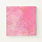 Personalisiert Pink Watercolor Glitterie Moderne Notizblock (Rückseite)