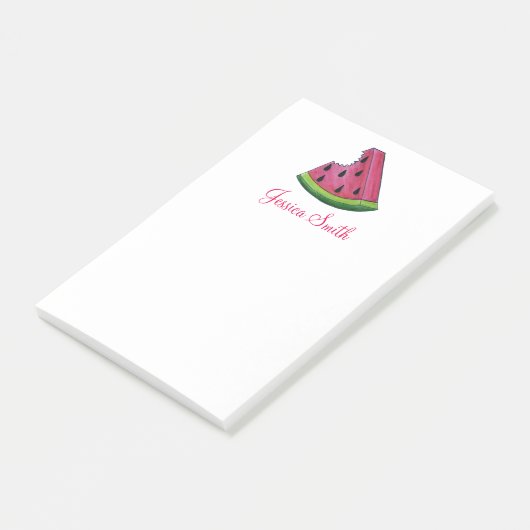 Personalisiert Pink Watermelon Frucht Slice Post Post-it Klebezettel (angewinkelt)