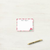 Personalisiert Pink Watermelon Postit Hinweise Post-it Klebezettel (Auf Schreibtisch)