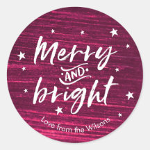 Personalisiert Pink Weihnachts-Handaufkleber