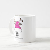 Personalisiert Pink Weihnachtsmannmütze Monogram W Kaffeetasse (Vorderseite Links)