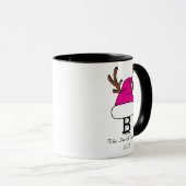 Personalisiert Pink Weihnachtsmannmütze Monogram W Tasse (VorderseiteRechts)