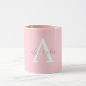 Personalisiert Pink-weiße Monogramm mit Ihrem Name Tasse