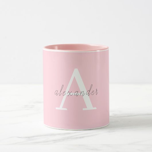 Personalisiert Pink-weiße Monogramm mit Ihrem Name Tasse