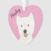 Personalisiert Pink Westie West Highland Terrier Ornament (Vorderseite)