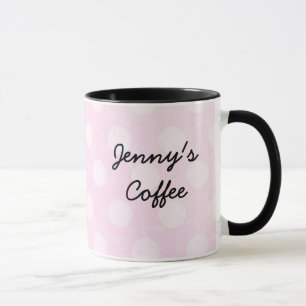 Personalisiert Pink White Polka Dotte Kaffee Tasse