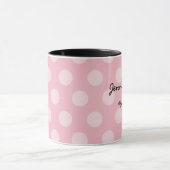 Personalisiert Pink White Polka Dotte Kaffee Tasse (Zentrum)