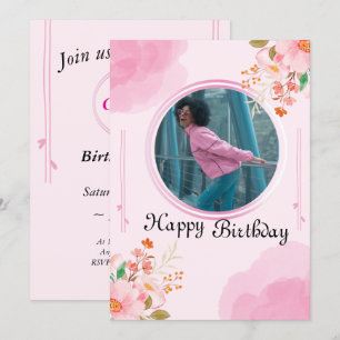 Personalisiert Pink zum Geburtstag Einladung