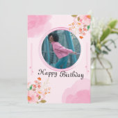 Personalisiert Pink zum Geburtstag Einladung (Stehend Vorderseite)