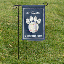 Personalisiert Pinstrich Baseball Paw Print
