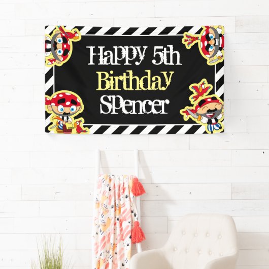 Personalisiert Pirate Birthday Banner (Insitu)
