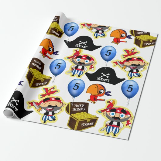 Personalisiert Pirate Birthday Geschenkpapier (Ungerollt)