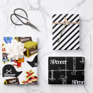 Personalisiert Pirate Birthday Geschenkpapier Set