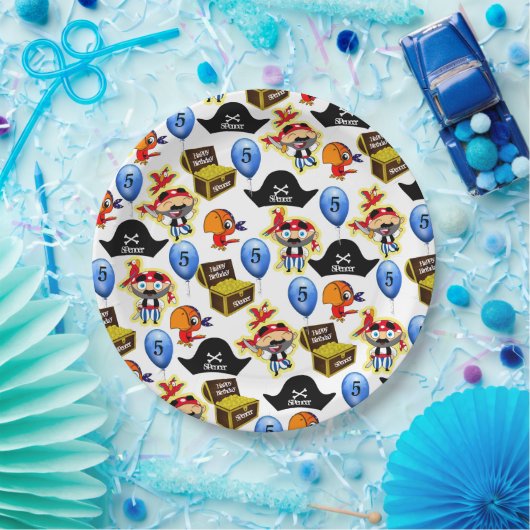 Personalisiert Pirate Birthday Pappteller (Party)
