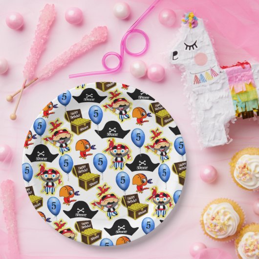 Personalisiert Pirate Birthday Pappteller (Party)