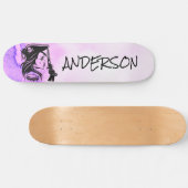 Personalisiert Pirate Lady Lila Skateboard (Horizontal)