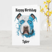 Personalisiert Pitbull Puns Happy Birthday Karte (Gelbe Blume)