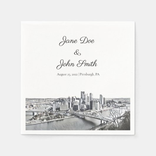 Personalisiert Pittsburgh Cocktail Napkin Serviette (Vorderseite)