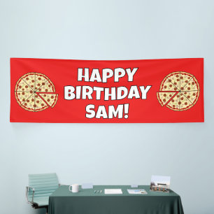 Personalisiert Pizza Happy Birthday Banner