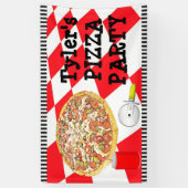 Personalisiert Pizza Party Geburtstagsparty Banner (Vertikal)