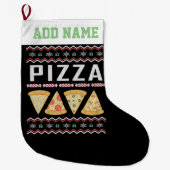 Personalisiert Pizza Ugly Christmas Sweater Großer Weihnachtsstrumpf (Vorderseite)