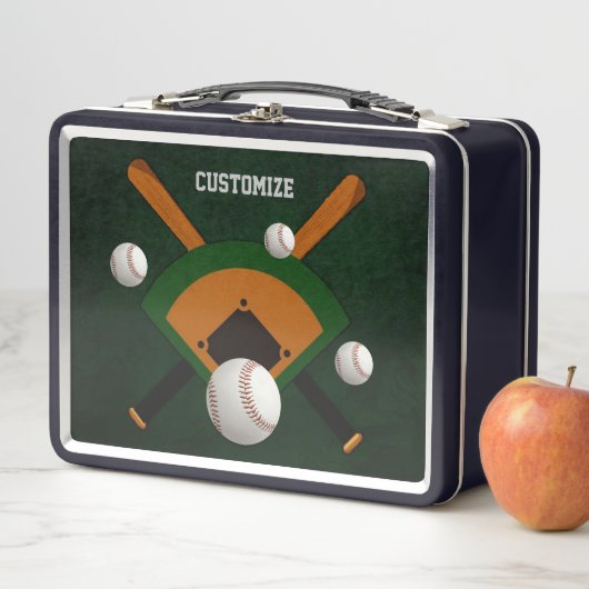 Personalisiert Play Ball Baseball Metall Brotdose (Beispiel)