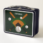 Personalisiert Play Ball Baseball Metall Brotdose (Vorderseite)