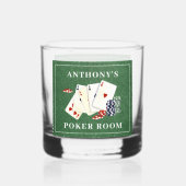 Personalisiert Poker Cards Casino Whiskyglas (Vorderseite)