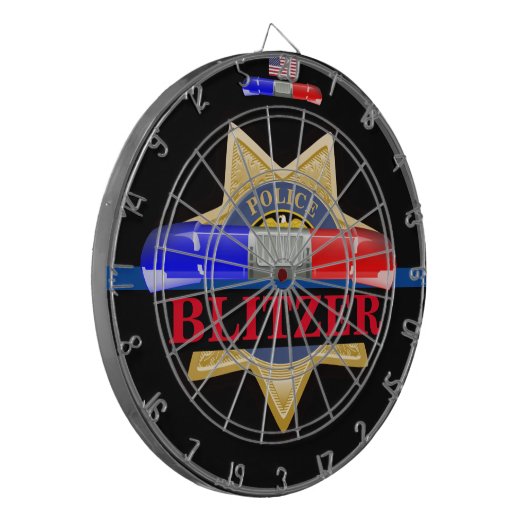 Personalisiert Police Abzeichen Edition Dart Board Dartscheibe (Vorderseite Links)