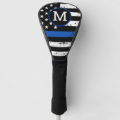 Personalisiert Police Thin Blue Line Golf Headcover (Vorderseite)