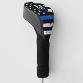 Personalisiert Police Thin Blue Line Golf Headcover (angewinkelt)