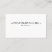 Personalisiert Police Thin Blue Line Vielen Dank Visitenkarte (Rückseite)