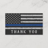 Personalisiert Police Thin Blue Line Vielen Dank Visitenkarte (Vorderseite)