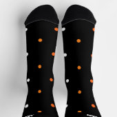 Personalisiert Polka Dog Orange und Black Hallowee Socken (Oben)