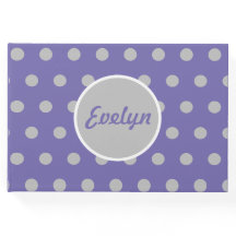 Personalisiert Polka Dot Guest Book (Lavender & Gr