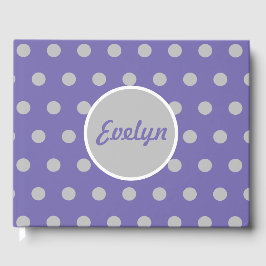 Personalisiert Polka Dot Guest Book (Lavender & Gr Gästebuch