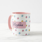 Personalisiert Polka Dot-Kaffee Tasse (Vorderseite Links)