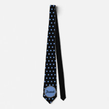 Personalisiert Polka Dot Neck Tie (Black & Baby Bl
