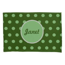 Personalisiert Polka Dot Pillowcase (Hunter Green)